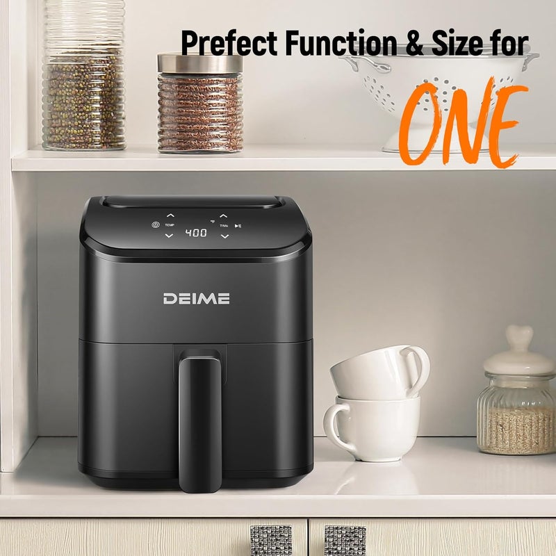 DEIME Air Fryer, Small Digital 3 Qt Airfryer Space Saving Compact, Bake, Reheat, Roasts for Quick Easy Meals, Mini Compact & Quiet, Nonstick & Dishwasher Safe Basket (Black) - Image 5